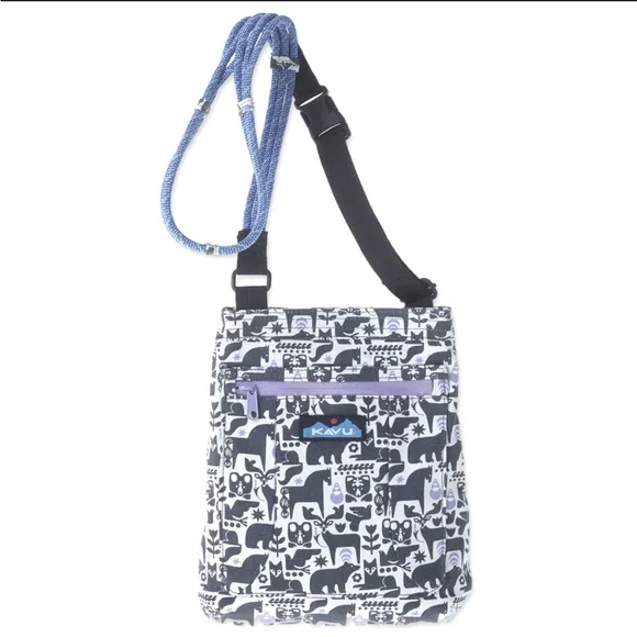 Animal Print Kavu Prints KAVU Rope Sling Shoulder Bag Fox Cat Face